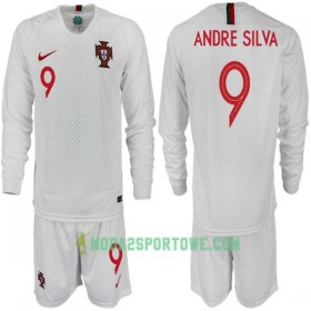 Koszulka Portugalia ANDRE SILVA 9 Dziecięcy Mistrzostwa Świata 2018 Wyjazdowe Stroje Piłkarskie Długi Rękaw